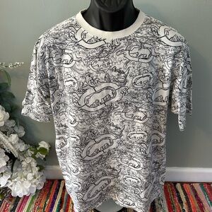NEW ECKO Unlimited All Over Print Tee Shirt White Large